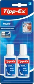 BIC Tipp-Ex Rapid Fässchen mit Schwamm, 25ml, Blister, 2er-Pack