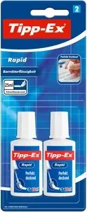 BIC Tipp-Ex Rapid Fässchen mit Schwamm, 25ml, Blister, 2er-Pack