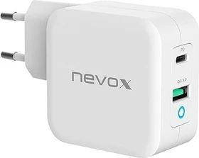 Nevox 65W USB-C Power Delivery (PD) + QC3.0 Ladegerät GaN weiß