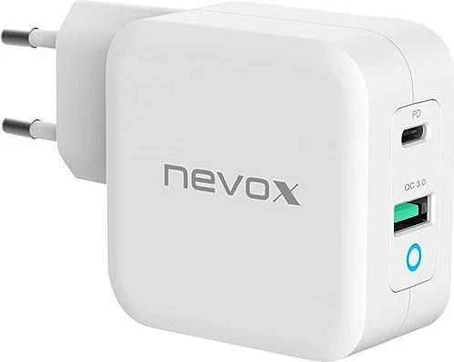 Nevox 65W USB-C Power Delivery (PD) + QC3.0 Ladegerät GaN weiß