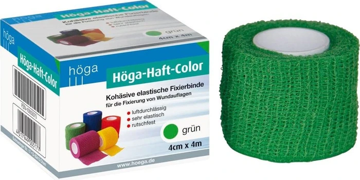Höga Haft Color Elastische Fixierbinde grün, 4cm x 4m, 1 Stück