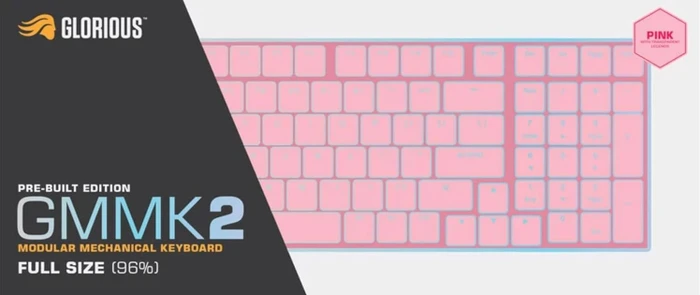 Glorious GMMK 2 Full Size, 96%, rosa, LEDs RGB, Glorious Fox Linear, USB, UK