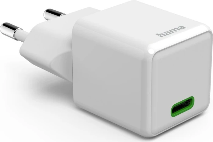 Hama Schnellladegerät USB-C Super-Mini-Charger PD 20 W weiß