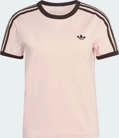 adidas 3-Streifen Slim T-Shirt kurzarm sandy pink/aurora coffee (Damen)
