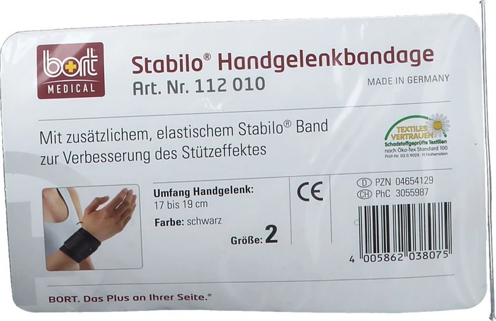 Bort Medical Stabilo Handgelenkbandage Größe 2 schwarz, 1 Stück