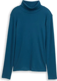 Tom Tailor Rollkragen Shirt langarm dark petrol (Damen)