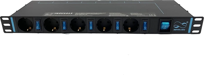 Infitronic 19" PDU Steckdosenleiste, 1HE, 13-fach, 250V, schwarz, 2m