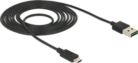 DeLOCK EASY-USB Adapterkabel, USB 2.0 Micro-B [Stecker] auf USB-A 2.0 [Stecker], schwarz, 2m (83850)