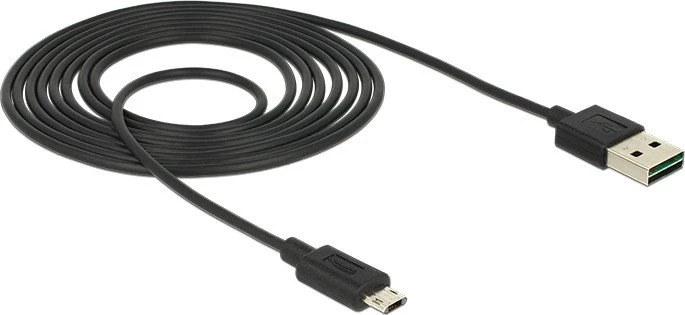 DeLOCK EASY-USB Adapterkabel, USB 2.0 Micro-B [Stecker] auf USB-A 2.0 [Stecker], schwarz, 2m