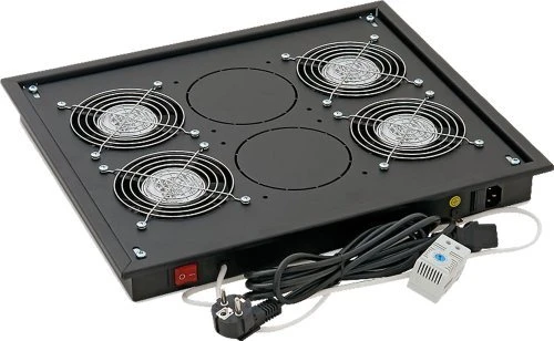 Triton Lüfterblech für Boden/Dach, 4 Ventilatoren, schwarz