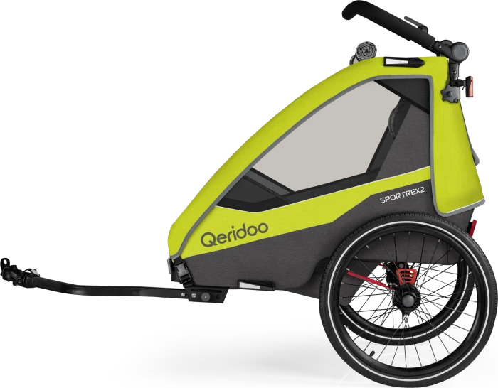 Qeridoo Sportrex 2 Fahrradanhänger lime green (Modell 2023)