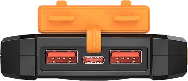 LogiLink Solar Powerbank 10000mAh 2x USB-A 1x USB-C 20W schwarz/orange