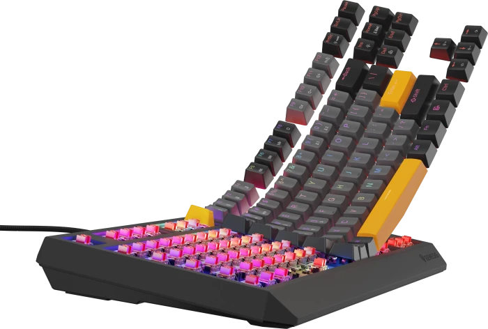 Genesis Thor 230 TKL, Anchor Gray Negative, LEDs RGB, hot-swap, Outemu Red, USB, US