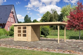 Karibu Askola 3 Gartenhaus inkl. Anbau 2.8m natur