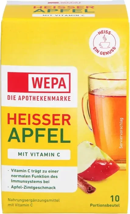 Wepa Heißer Apfel + Vitamin C Pulver Beutel, 100g (10x 10g)