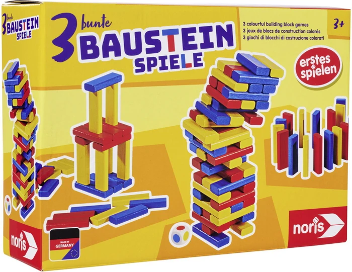 3 bunte Bausteinspiele