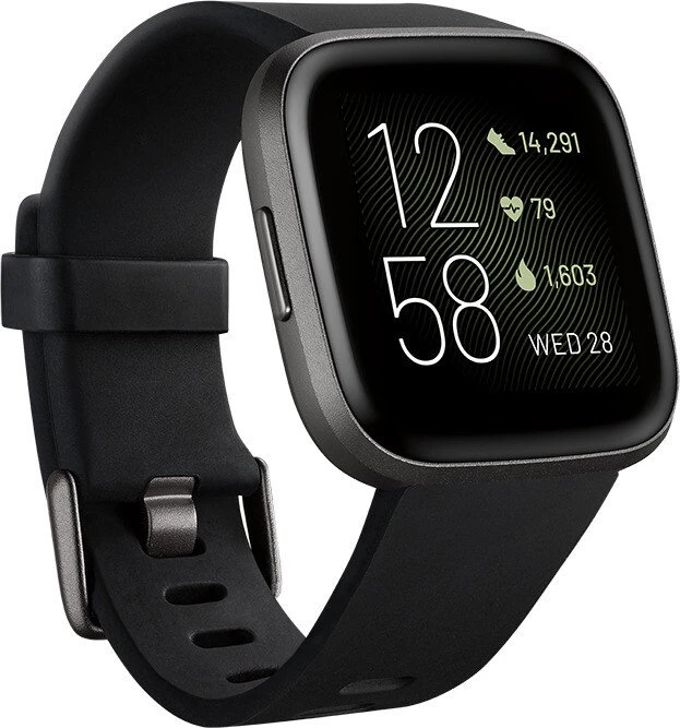Fitbit Versa 2 Aktivitäts-Tracker black/carbon aluminium