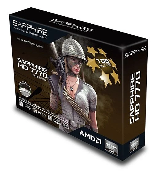 Sapphire Radeon HD 7770 GHz Edition OC, 1GB GDDR5, DVI, HDMI, DP, lite retail