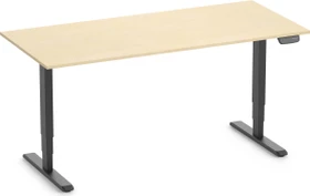 Ergolutions Primus elektrisch höhenverstellbarer Sitz-Steh-Schreibtisch 180x80cm Birke/schwarz