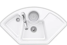 Villeroy & Boch Solo Eck Einbau Becken mittig weiß alpin