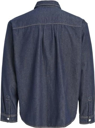 Jack & Jones Loose Fit Jeans Hemd langarm dark blue denim (Herren)