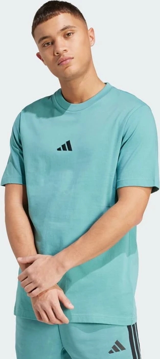 adidas Essentials Small Logo Single Jersey T-Shirt kurzarm powder teal/black (Herren)