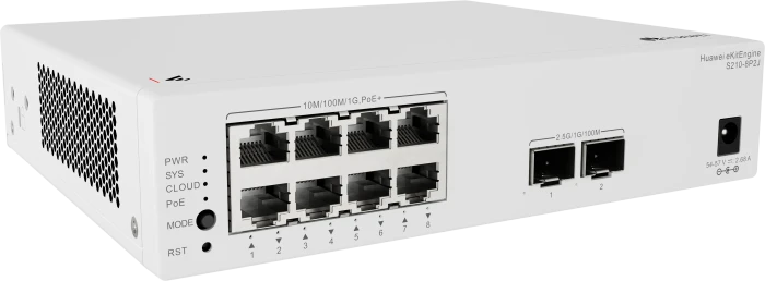 Huawei eKit SME Network eKitEngine S210 Series Desktop Gigabit Managed Switch, 8x RJ-45, 2x SFP, 128W PoE+