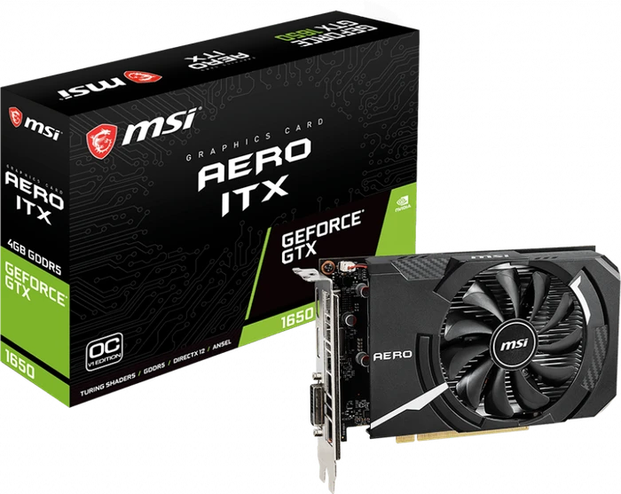 MSI GeForce GTX 1650 Aero ITX 4G OCV1, 4GB GDDR5, DVI, HDMI, DP