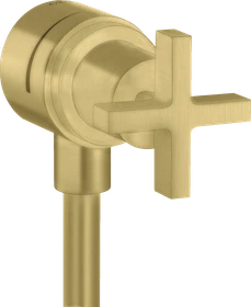 Hansgrohe Axor Citterio Wandanschluss Stop mit Rückflussverhinderer, Absperrventil und Kreuzgriff brushed brass