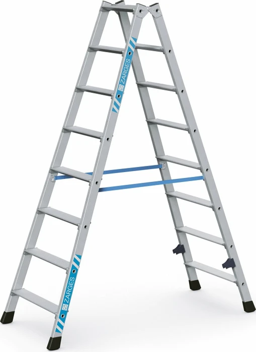Zarges Z300 Alu gebördelt 2-tlg. Stehleiter, 2x 8 Stufen
