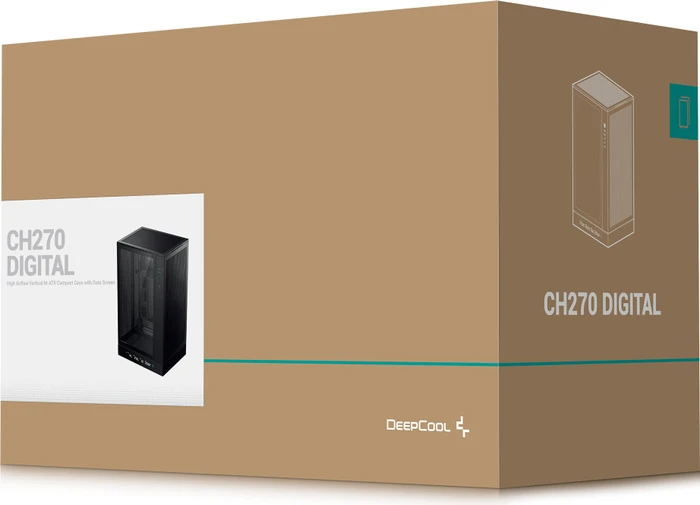 DeepCool CH270 DIGITAL, schwarz, Glasfenster