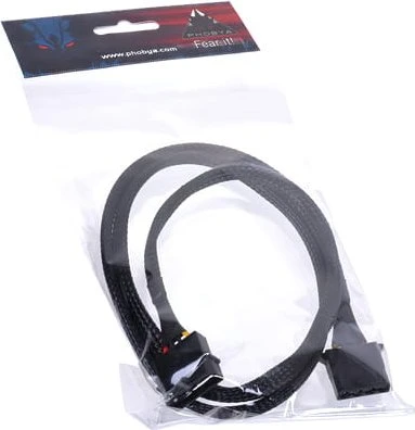 Phobya 4-Pin Molex auf 4-Pin Molex Verlängerungskabel, 90cm, sleeved, schwarz