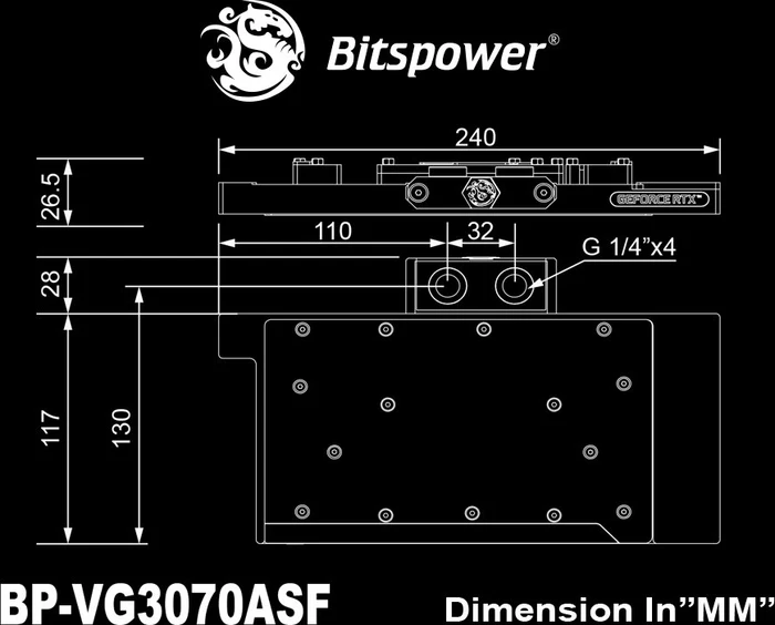 Bitspower Classic VGA Waterblock ASUS TUF Gaming GeForce RTX 3070
