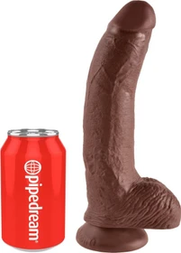 Pipedream King Cock 9" Cock with Balls brown