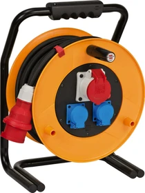 Brennenstuhl Brobusta CEE 1 Industrie-/Baustellen-Kabeltrommel, CEE 400V/16A auf 2x Schuko + 1x CEE 400V/16A, 40m, IP44, H07RN-F 5G1,5