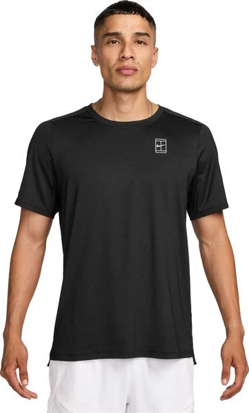 Nike Court Advantage Dri-FIT Funktionsshirt kurzarm schwarz/weiß (Herren)