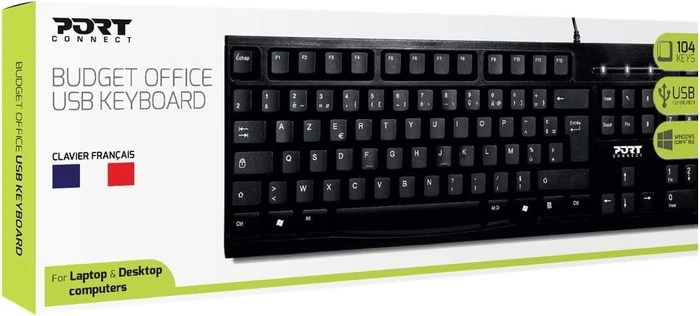 Port Designs PORT Connect Budget Office Keyboard, schwarz, USB, FR