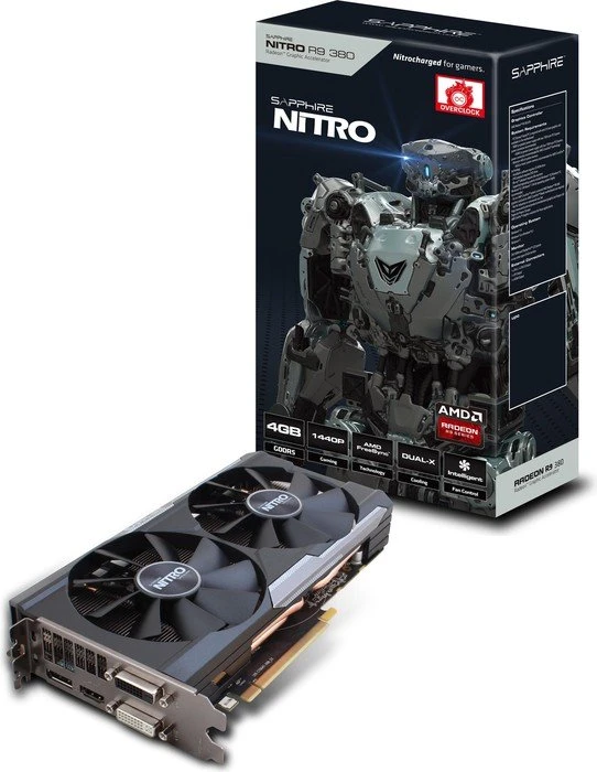 Sapphire Radeon R9 380 Nitro, 2GB GDDR5, 2x DVI, HDMI, DP, lite retail