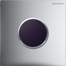 Geberit Urinalsteuerung mit elektronischer Spülauslösung, Netzbetrieb, Typ 10 Abdeckplatte chrom matt, easy-to-clean-beschichtet/hochglanz-verchromt