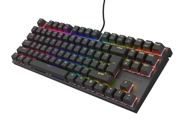 Genesis Thor 303 TKL silent, schwarz, LEDs RGB, hot-swap, Gaote Outemu SILENT PEACH, USB, DE