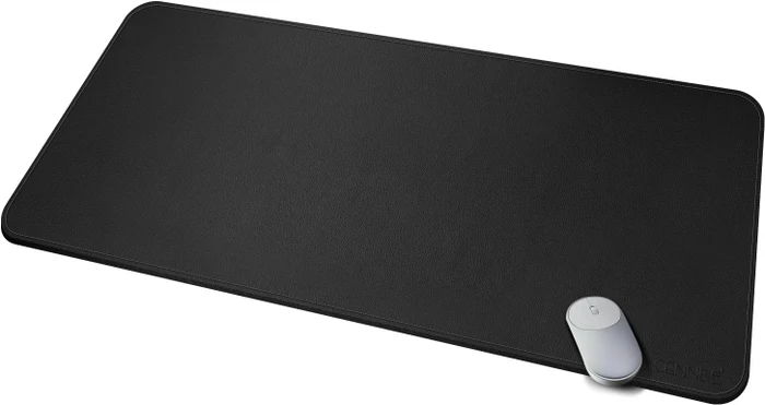 Cennbie Schreibtischunterlage Leder, Mauspad XXL, 1000x500mm, schwarz