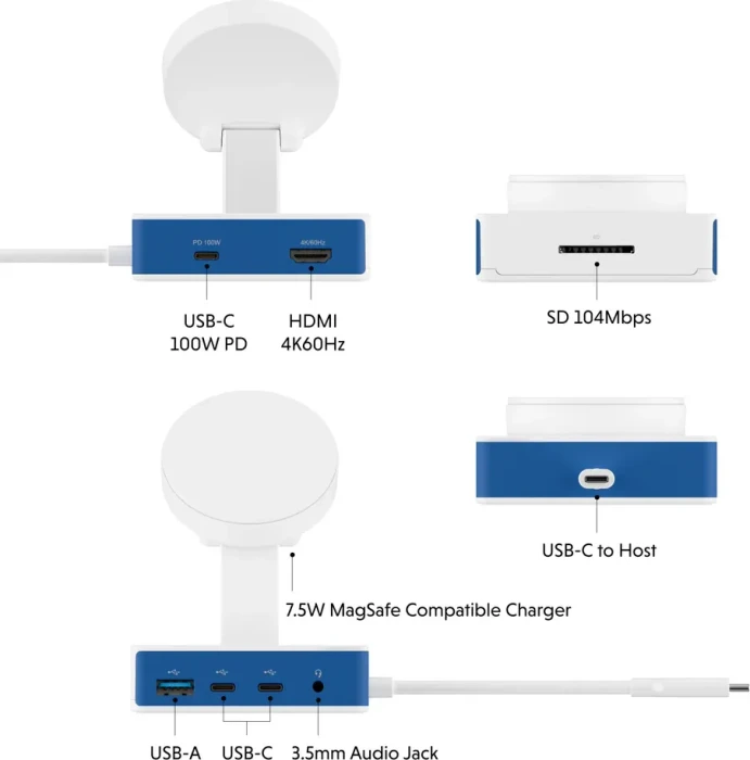 Targus HyperDrive Flex MagCharge, USB-C 3.0 [Stecker], weiß