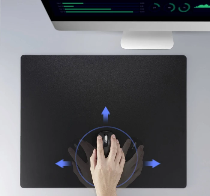 Renkforce RF-GMP-500 Gaming-Mauspad aus Glas, 490x420mm, schwarz