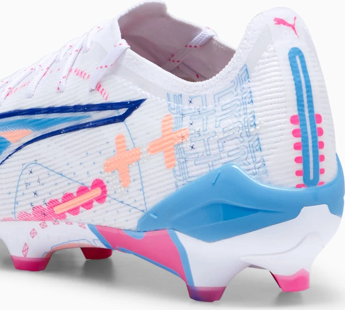 Puma Ultra 5 Ultimate Volume UP FG puma white/luminous blue/poison pink/fizzy melon