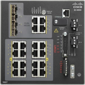 Cisco IE 4000 LAN Base Industrial Railmount Gigabit Managed Switch, 16x RJ-45, 4x RJ-45/SFP (IE-4000-16GT4G-E)