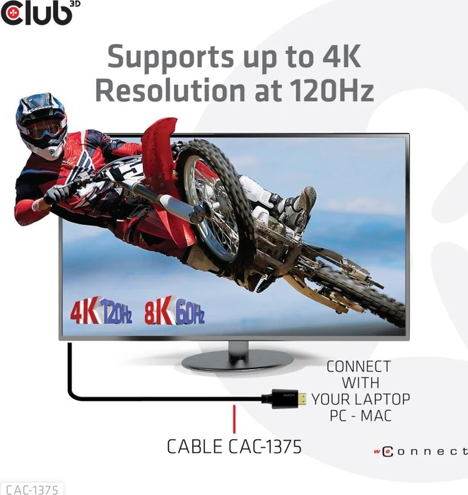 Club 3D Ultra High Speed HDMI 2.1 Kabel 4K120Hz, 8K60Hz, 48Gbps zertifiziert, 5m