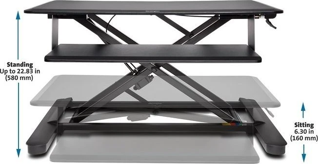 Kensington SmartFit Schreibtischaufsatz 90x67cm schwarz/schwarz