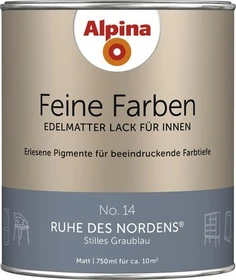 Alpina Farben Feine Farben Lack No. 14 Ruhe des Nordens innen graublau edelmatt, 750ml