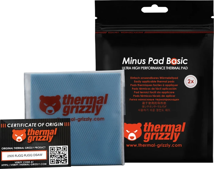 Thermal Grizzly Minus Pad Basic, 100x100x1.5mm, 2 Stück
