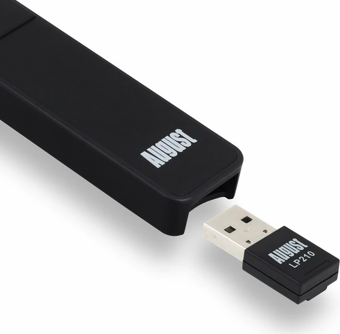 August LP210B Presenter mit Laserpointer schwarz, USB-A